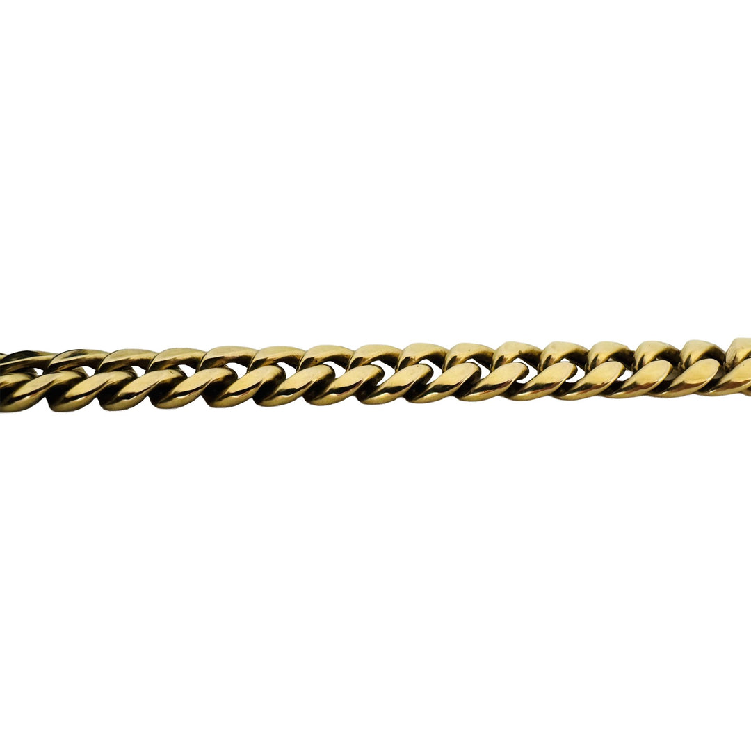 14k Yellow Gold 36.5g Semi Solid 7.5mm Cuban Curb Link Chain Necklace 22"