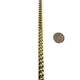 14k Yellow Gold 36.5g Semi Solid 7.5mm Cuban Curb Link Chain Necklace 22"