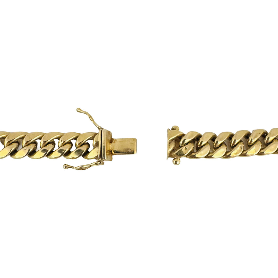 14k Yellow Gold 36.5g Semi Solid 7.5mm Cuban Curb Link Chain Necklace 22"