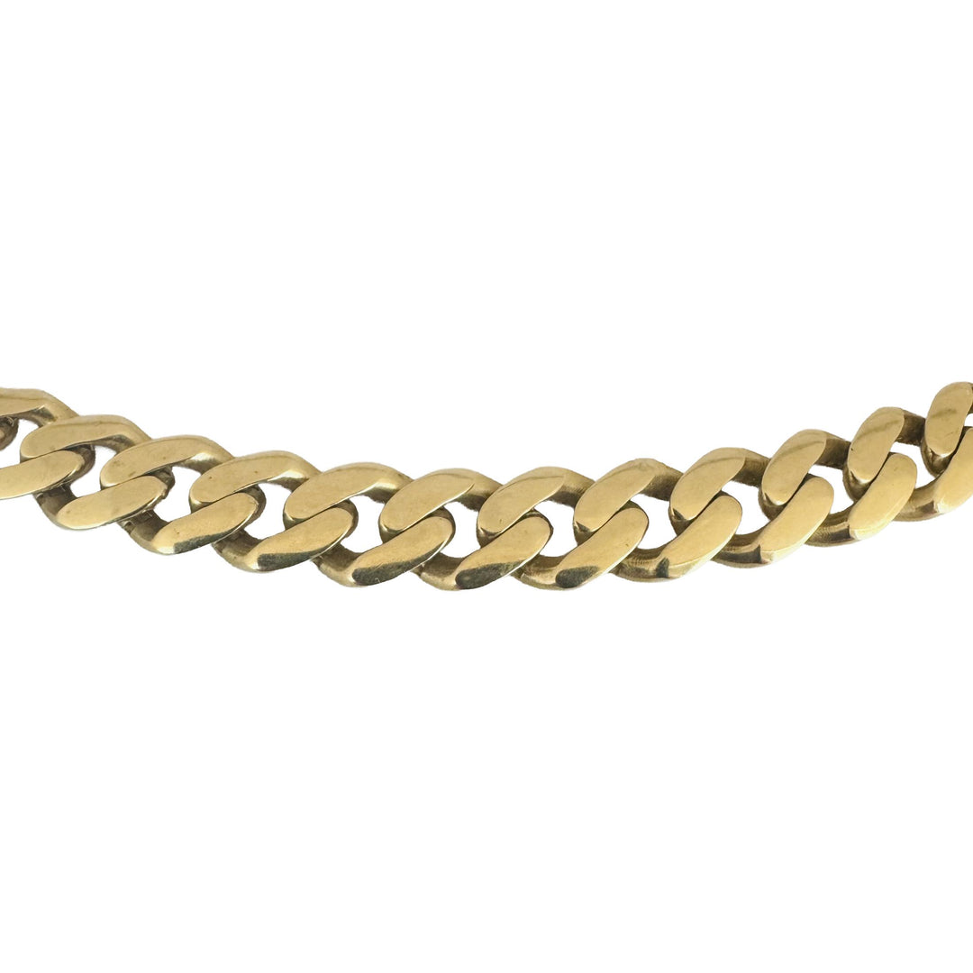 14k Yellow Gold 26.8g Semi Solid Cuban Link CZ Clasp Chain Necklace Italy 17.5"