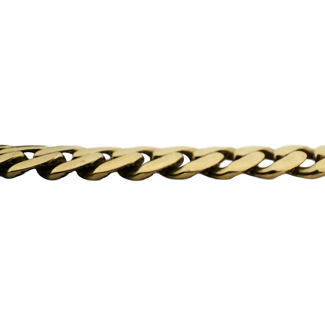 14k Yellow Gold 26.8g Semi Solid Cuban Link CZ Clasp Chain Necklace Italy 17.5"