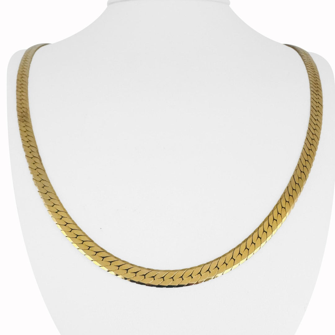 14k Yellow Gold 31g Solid Heavy Thick 5mm Herringbone Link Necklace Italy 24"