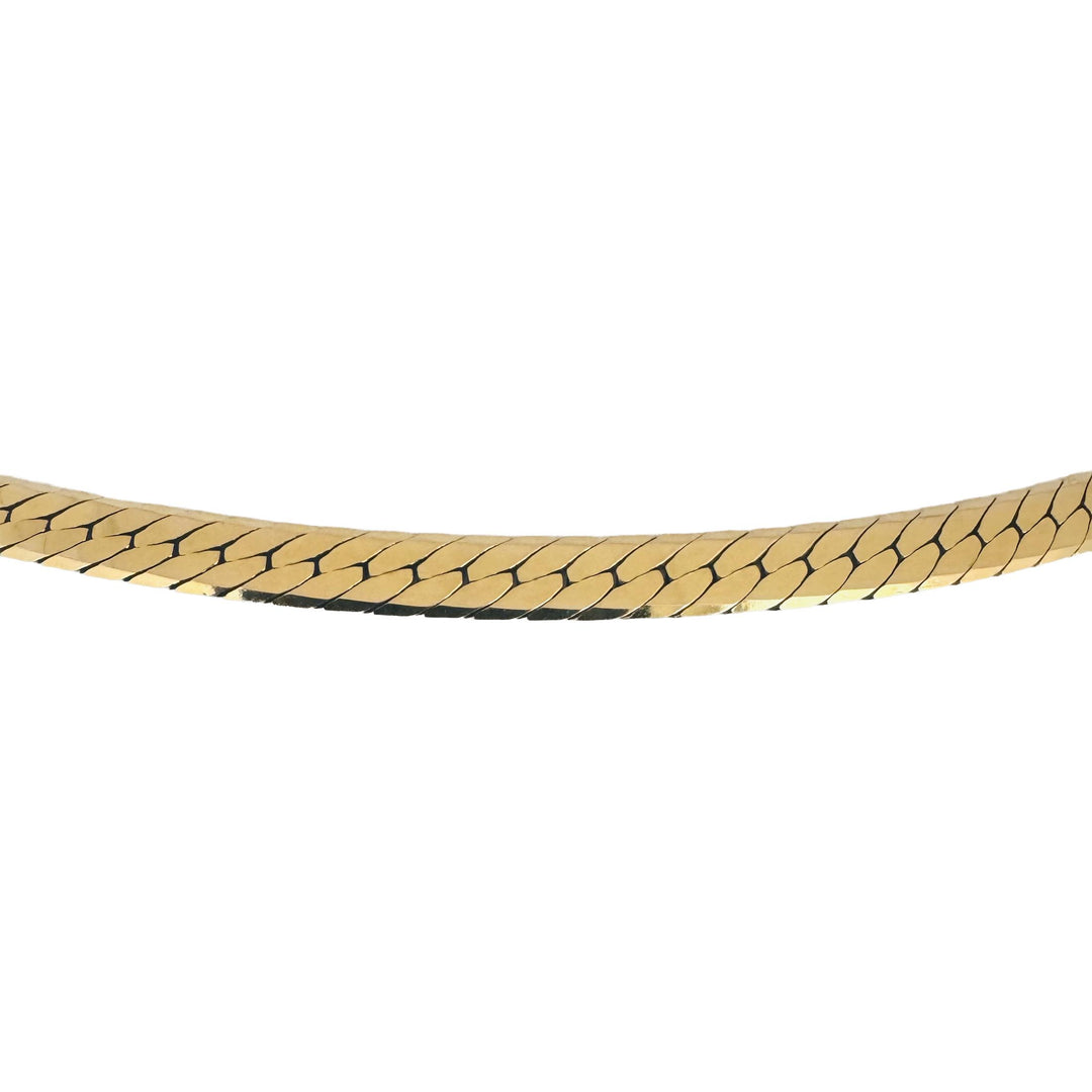 14k Yellow Gold 31g Solid Heavy Thick 5mm Herringbone Link Necklace Italy 24"