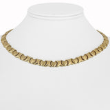 14k Yellow Gold 13g Ladies Hugs and Kisses XO Link Necklace Italy 16"