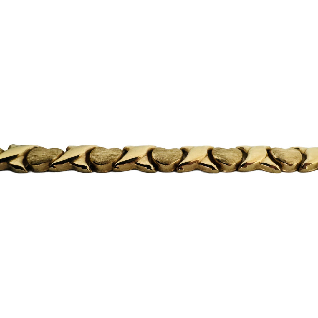 14k Yellow Gold 13g Ladies Hugs and Kisses XO Link Necklace Italy 16"