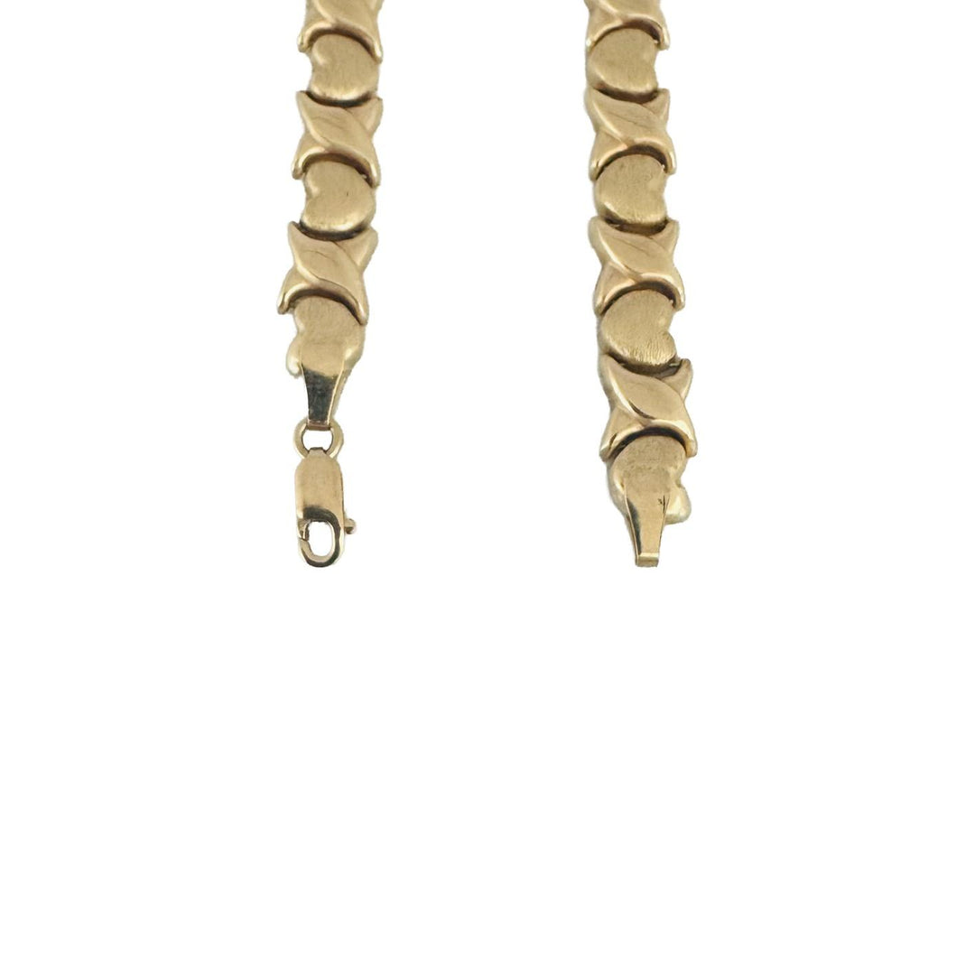 14k Yellow Gold 13g Ladies Hugs and Kisses XO Link Necklace Italy 16"