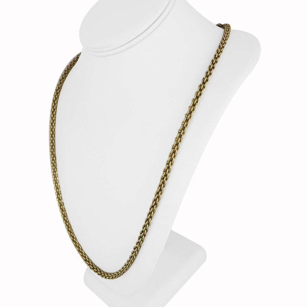 14k Yellow Gold 24.5g Long 5mm Fancy Circle Link Chain Necklace 31"