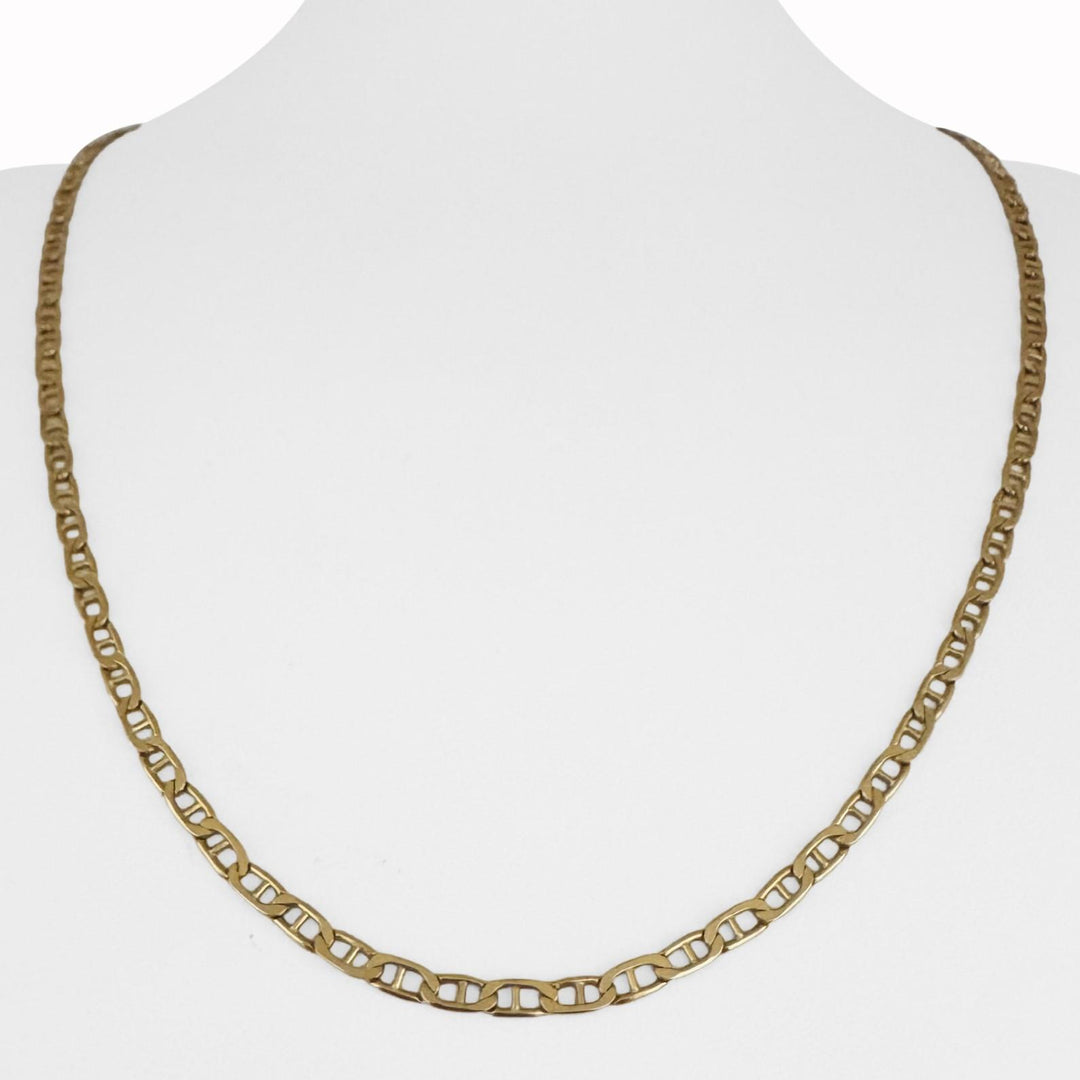 14k Yellow Gold 10.7g Solid Men's 3mm Mariner Link Chain Necklace Italy 23"