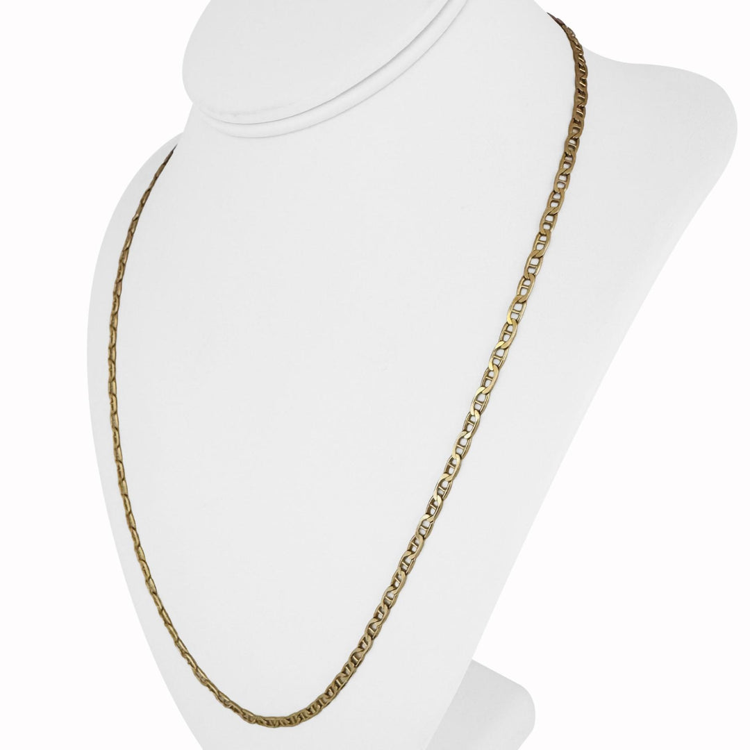 14k Yellow Gold 10.7g Solid Men's 3mm Mariner Link Chain Necklace Italy 23"