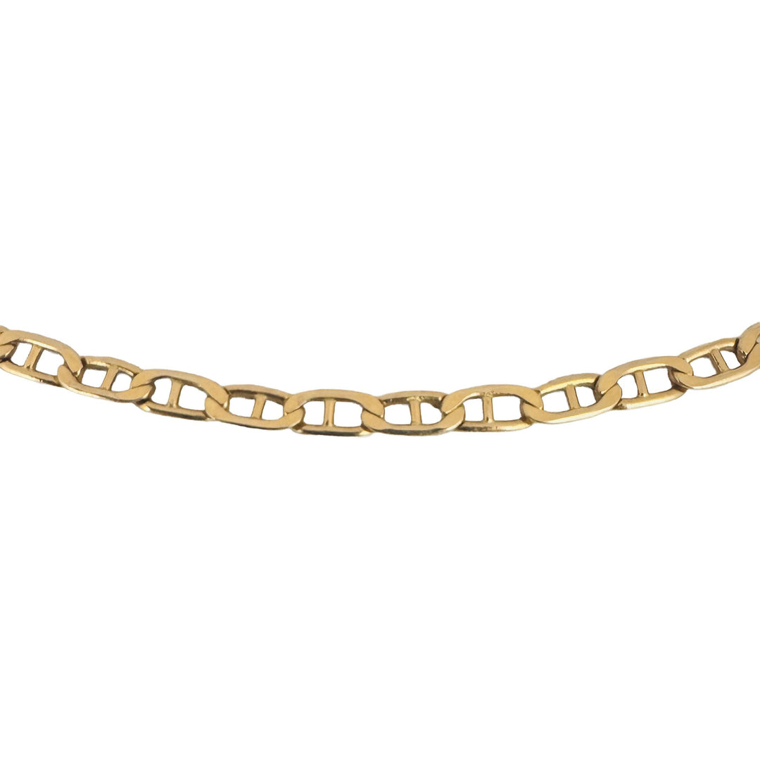 14k Yellow Gold 10.7g Solid Men's 3mm Mariner Link Chain Necklace Italy 23"