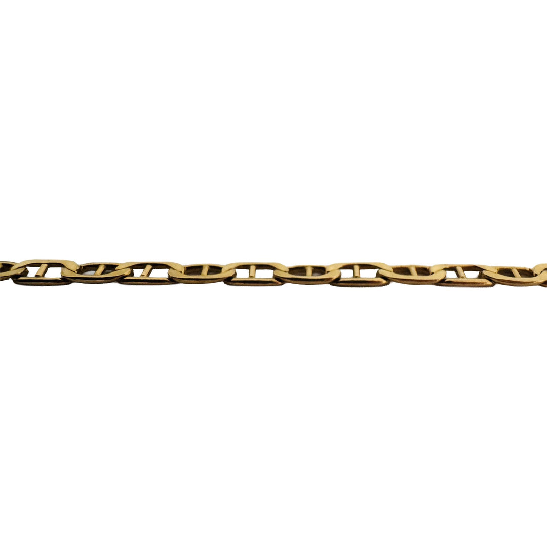 14k Yellow Gold 10.7g Solid Men's 3mm Mariner Link Chain Necklace Italy 23"