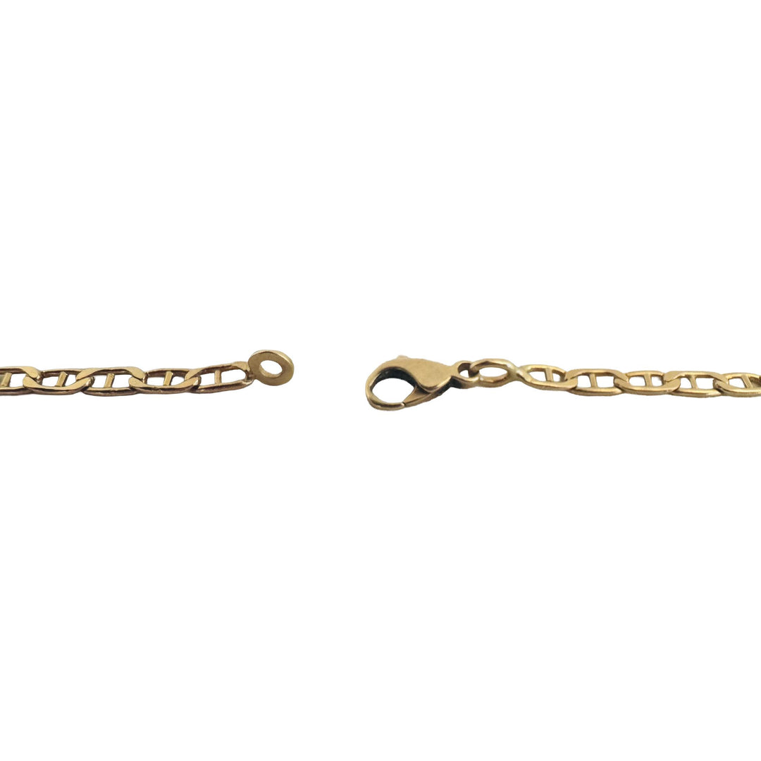 14k Yellow Gold 10.7g Solid Men's 3mm Mariner Link Chain Necklace Italy 23"