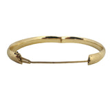 14k Yellow Gold 10g Diamond Cut Striped 8mm Bangle Bracelet 7.25"