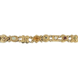 14k Yellow Gold 24.7g Heavy Multi Gemstone Slide Charm Bracelet 7.25"
