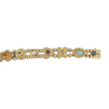 14k Yellow Gold 24.7g Heavy Multi Gemstone Slide Charm Bracelet 7.25"