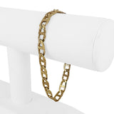 14k Yellow Gold 16.6g Semi Solid Men's 7.5mm Mariner Link Bracelet Italy 8.25"