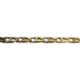 14k Yellow Gold 16.6g Semi Solid Men's 7.5mm Mariner Link Bracelet Italy 8.25"