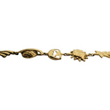 14k Yellow Gold 8.5g Sun Moon Earth Stars Charm Bracelet 7.25"
