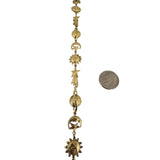 14k Yellow Gold 8.5g Sun Moon Earth Stars Charm Bracelet 7.25"