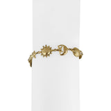 14k Yellow Gold 8.5g Sun Moon Earth Stars Charm Bracelet 7.25"