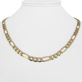 14k Yellow Gold 19.3g Semi Solid 5.5mm Figaro Link Chain Necklace Italy 18.5"