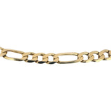14k Yellow Gold 19.3g Semi Solid 5.5mm Figaro Link Chain Necklace Italy 18.5"