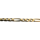 14k Yellow Gold 19.3g Semi Solid 5.5mm Figaro Link Chain Necklace Italy 18.5"