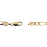 14k Yellow Gold 19.3g Semi Solid 5.5mm Figaro Link Chain Necklace Italy 18.5"