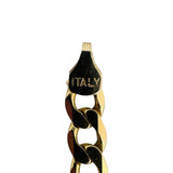 14k Yellow Gold 19.3g Semi Solid 5.5mm Figaro Link Chain Necklace Italy 18.5"