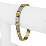 14k Yellow and White Gold 10.5g Fancy Link Bracelet Turkey 7"