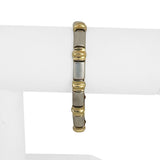 14k Yellow and White Gold 10.5g Fancy Link Bracelet Turkey 7"