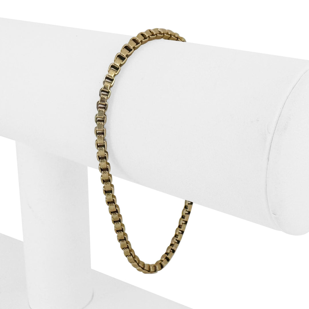 14k Yellow Gold 4.3g Hollow Light 2.8mm Ladies Box Link Bracelet Italy 7"