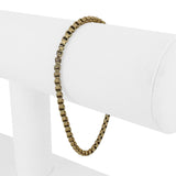 14k Yellow Gold 4.3g Hollow Light 2.8mm Ladies Box Link Bracelet Italy 7"