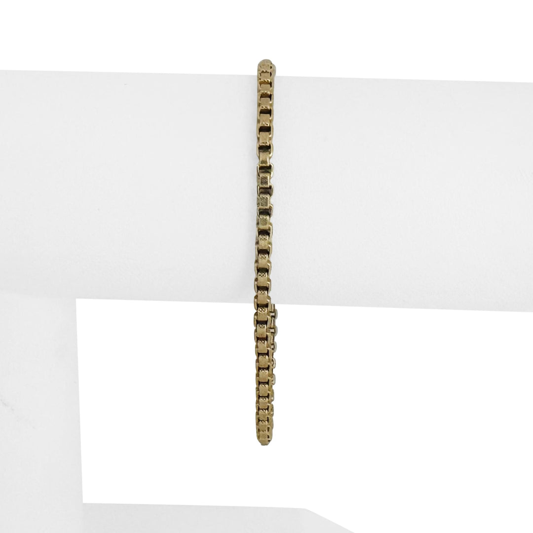 14k Yellow Gold 4.3g Hollow Light 2.8mm Ladies Box Link Bracelet Italy 7"