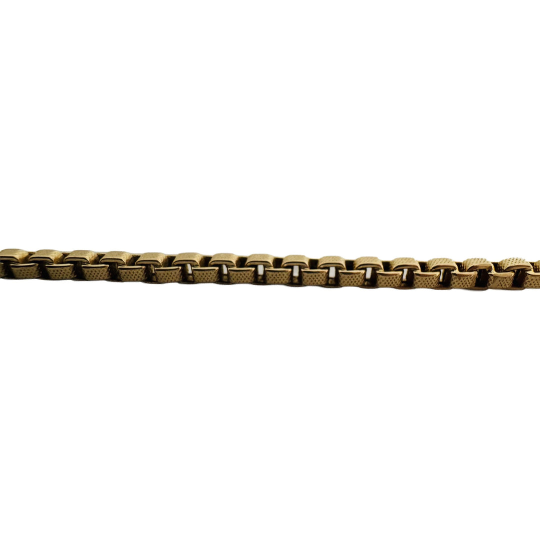 14k Yellow Gold 4.3g Hollow Light 2.8mm Ladies Box Link Bracelet Italy 7"