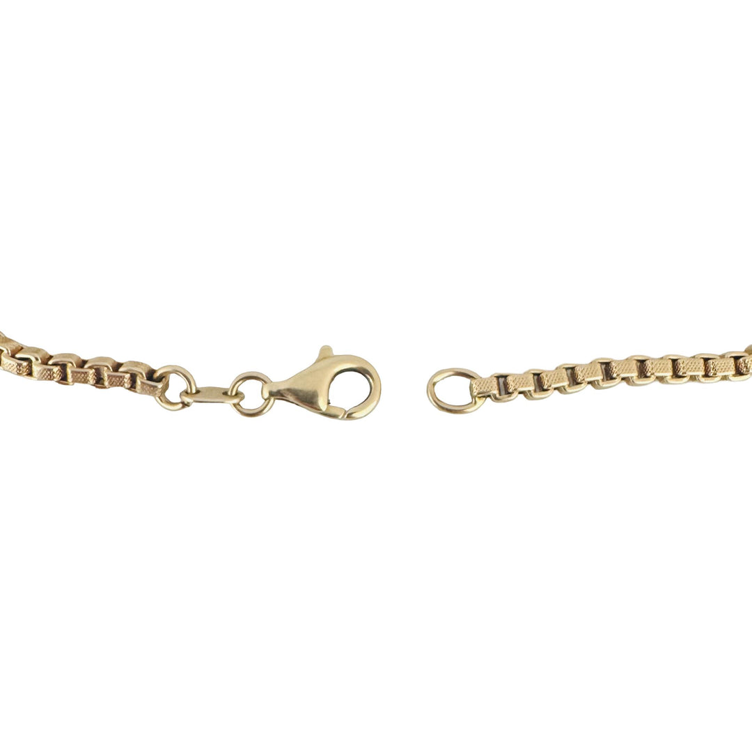 14k Yellow Gold 4.3g Hollow Light 2.8mm Ladies Box Link Bracelet Italy 7"