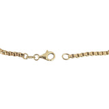 14k Yellow Gold 4.3g Hollow Light 2.8mm Ladies Box Link Bracelet Italy 7"