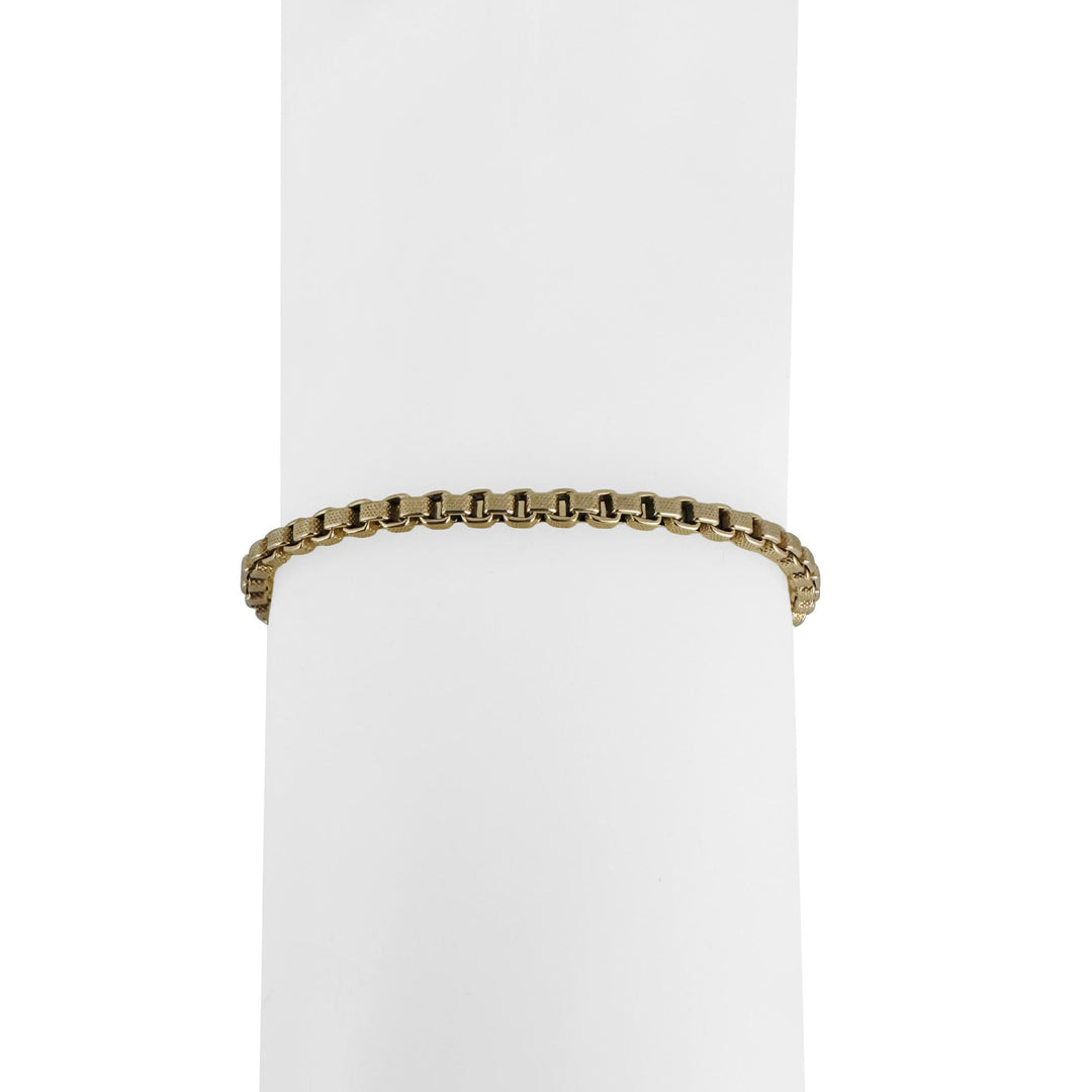 14k Yellow Gold 4.3g Hollow Light 2.8mm Ladies Box Link Bracelet Italy 7"