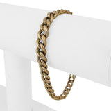 14k Yellow Gold 8.2g Ladies Hollow Graduated Curb Link Bracelet Italy 7"