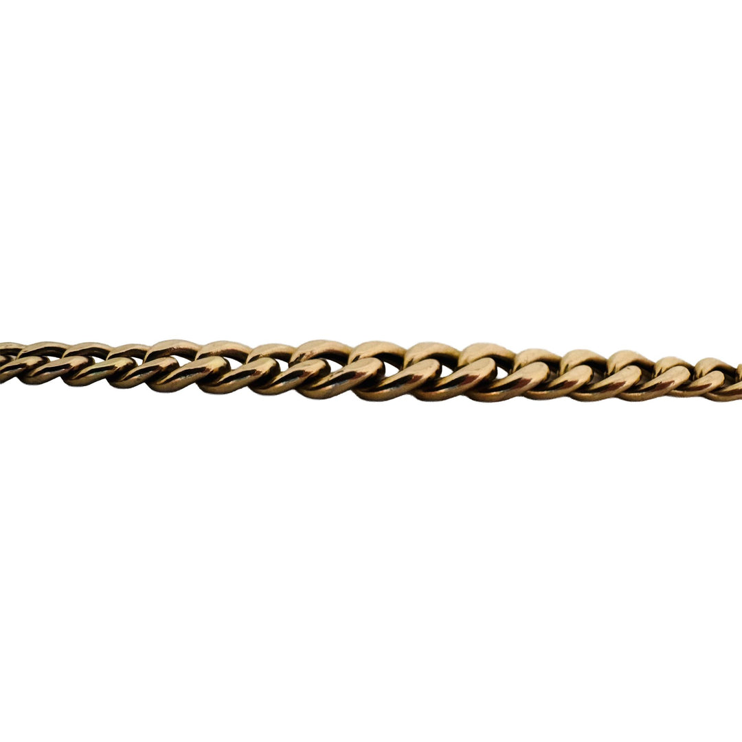 14k Yellow Gold 8.2g Ladies Hollow Graduated Curb Link Bracelet Italy 7"