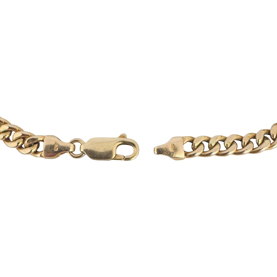 14k Yellow Gold 8.2g Ladies Hollow Graduated Curb Link Bracelet Italy 7"