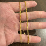 22k Yellow Gold 12.5g Solid Thin 2.5mm Curb Link Chain Necklace 18.5"