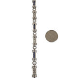 14k White Gold Tanzanite and Diamond 19.8g Bar Link Bracelet 7"