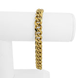 14k Yellow Gold 7.9g Hollow Polished 9.5mm Cuban Link Bracelet 8.25"