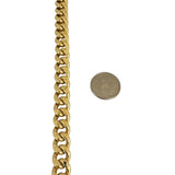 14k Yellow Gold 7.9g Hollow Polished 9.5mm Cuban Link Bracelet 8.25"