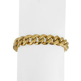 14k Yellow Gold 7.9g Hollow Polished 9.5mm Cuban Link Bracelet 8.25"