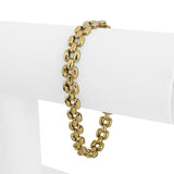 14k Yellow Gold 7.9g Hollow Polished 8mm Panther Link Bracelet Italy 7.25"