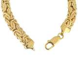 14k Yellow Gold 15.2g Thick Ladies 8mm Byzantine Link Bracelet 7.25"