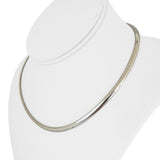 14k White Gold 23.8g Solid Ladies 4mm Omega Link Necklace Italy 16"