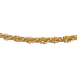 14k Yellow Gold 17.9g Vintage 4mm Beaded Rope Twist Necklace Italy 17.5"